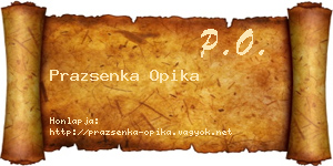 Prazsenka Opika névjegykártya